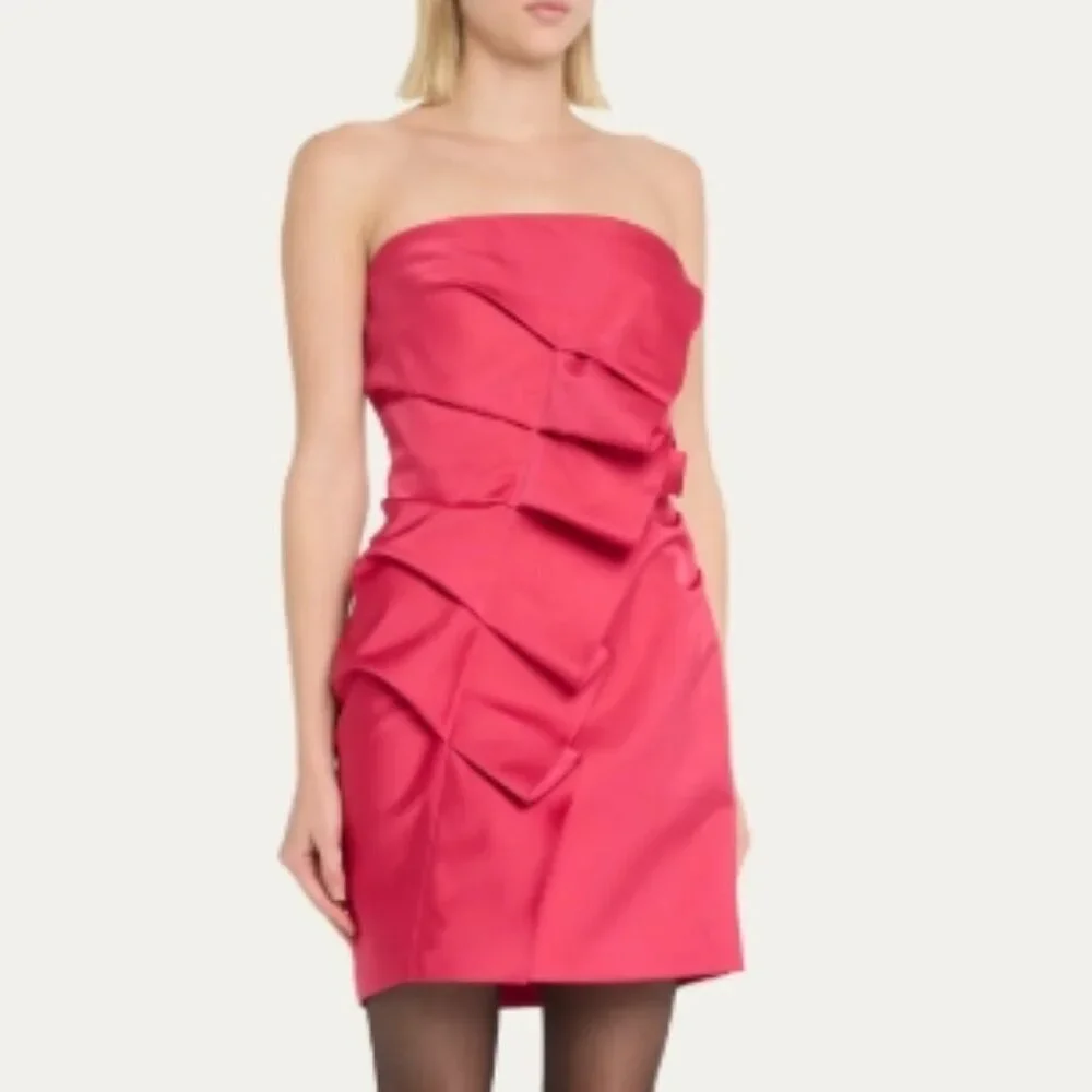 A.L.C. | Dresses | Alc Talita Strapless Ruffle Mini Dress Hot Pink Size 6 Nwt